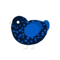 Quarantine, a tumblr and ultramarine chicken with a speckle pattern