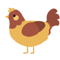 A honey and russet chicken with a head pattern