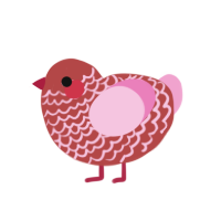 (unnamed), a red and pink chicken with a lace pattern