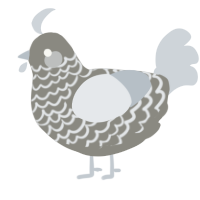 A ash and mist chicken with a lace pattern