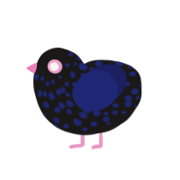 Cold-like symptoms, a sable and navy chicken with a speckle pattern