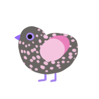 (unnamed), a grey and pink chicken with a speckle pattern