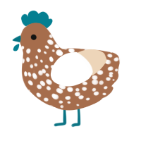 A brown and cream chicken with a speckle pattern