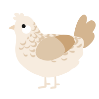 A cream and beige chicken with a half-lace pattern