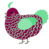 A maroon and spring chicken with a lace pattern