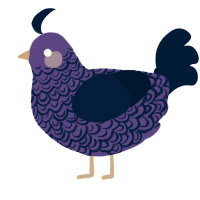 A overcast and tumblr chicken with a double-lace pattern