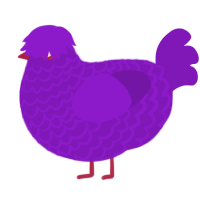 A violet chicken with a lace pattern