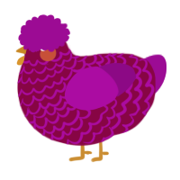 A maroon and plum chicken with a lace pattern