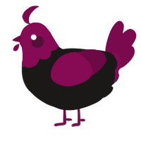 A sable and wine chicken with a head pattern