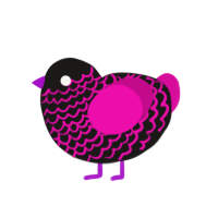 (unnamed), a sable and fuchsia chicken with a lace pattern