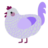 A mist and lilac chicken with a lace pattern