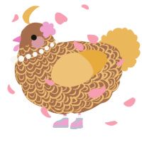 A brown and honey chicken with a double-lace pattern