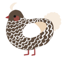A bark and cream chicken with a lace pattern