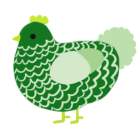 A leaf and gluppy chicken with a lace pattern