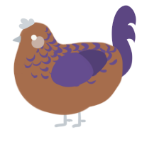 A brown and overcast chicken with a half-lace pattern