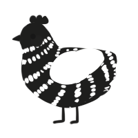 A sable and white chicken with a bar pattern