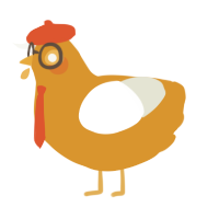 A orange and white chicken