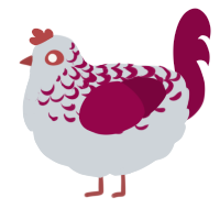 A mist and maroon chicken with a half-lace pattern