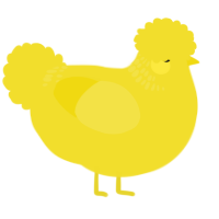 A yellow chicken with a neck-band pattern