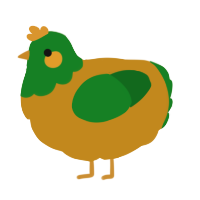 A ochre and leaf chicken with a head pattern