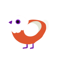 (unnamed), a vermilion and white chicken with a head pattern