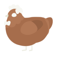 A brown chicken with a head pattern