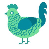A spring and sea chicken with a lace pattern