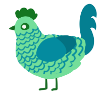 A spring and sea chicken with a lace pattern