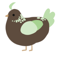 A bark and gluppy chicken with a neck-speckle pattern