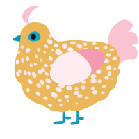 A honey and rose chicken with a speckle pattern