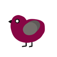 Beet, a maroon and grey chicken