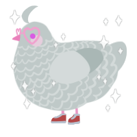 A silver chicken with a lace pattern