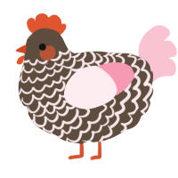 A bark and rose chicken with a lace pattern
