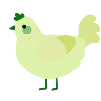 A apple and lemon chicken with a neck-speckle pattern