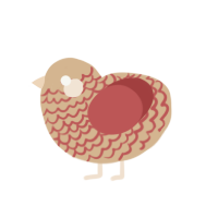 (unnamed), a beige and red chicken with a lace pattern