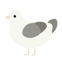 A white and ash chicken