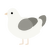 A white and ash chicken