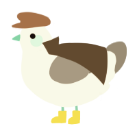 A white and ash chicken