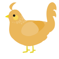 A honey chicken with a neck-speckle pattern