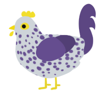A mist and overcast chicken with a speckle pattern