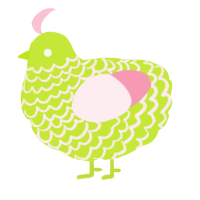 A lime and rose chicken with a lace pattern