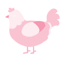A rose chicken with a head pattern