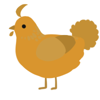A orange and gold chicken with a neck-speckle pattern