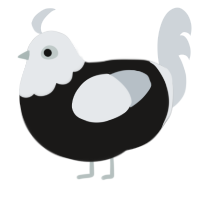 A sable and mist chicken with a head pattern