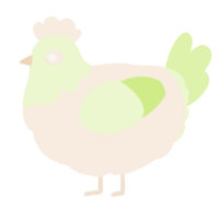 A cream and apple chicken with a head pattern