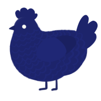 A navy chicken with a lace pattern