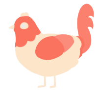 A tumblr and sea chicken with a head pattern