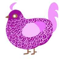 A plum and lavender chicken with a double-lace pattern