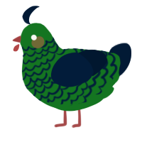 A leaf and tumblr chicken with a lace pattern