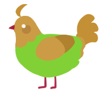 A grass and gold chicken with a head pattern